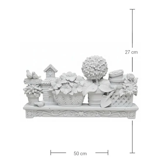 P120 Yana Büyük Bahar Bahçesi Ham Polyester Obje