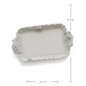 P301 Yana Gül Motifli Sunum Tepsisi Ham Polyester Obje P301 Yana Gül Motifli Sunum Tepsisi Ham Polyester Obje