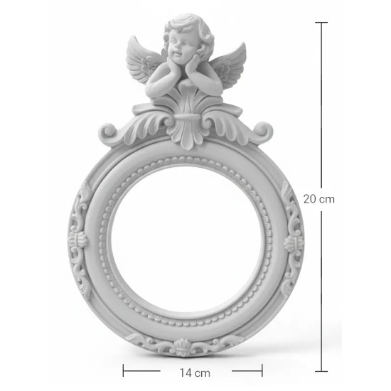 P324 Yana Melek Çerçeve Ham Polyester Obje