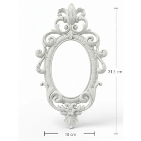 P326 Yana Barok Oval Çerçeve Ham Polyester Obje