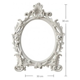 P330 Yana Barok Oymalı Oval Çerçeve Ham Polyester Obje P330 Yana Barok Oymalı Oval Çerçeve Ham Polyester Obje