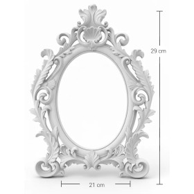 P331 Yana Oymalı Oval Çerçeve Ham Polyester Obje P331 Yana Oymalı Oval Çerçeve Ham Polyester Obje