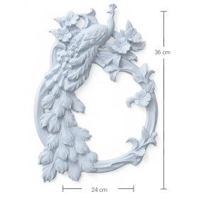 P335 Yana Tavus Kuşlu Çerçeve Ham Polyester Obje P335 Yana Tavus Kuşlu Çerçeve Ham Polyester Obje