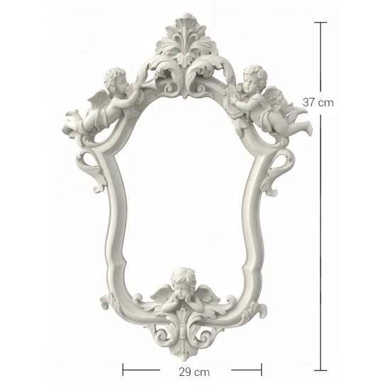 P336 Yana Melek Figürlü Çerçeve Ham Polyester Obje