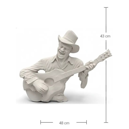 P376 Yana Gitarist Kovboy Ham Polyester Duvar Objesi