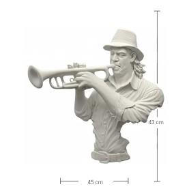 P378 Yana Trompetçi Ham Polyester Duvar Objesi