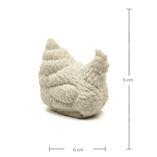 P414 Yana Minik Tavuk Ham Polyester Obje