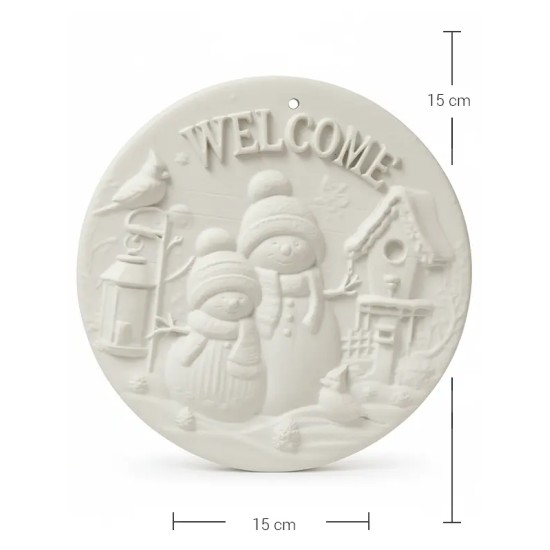 PN02 Yana Yılbaşı Temalı Oval Pano Ham Polyester Obje