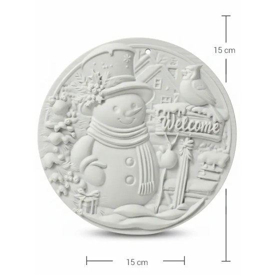 PN03 Yana Yılbaşı Temalı Oval Pano Ham Polyester Obje