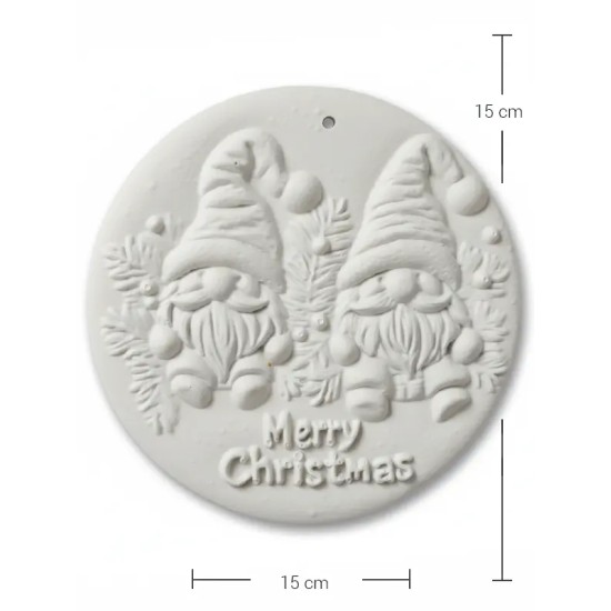 PN04 Yana Yılbaşı Temalı Oval Pano Ham Polyester Obje