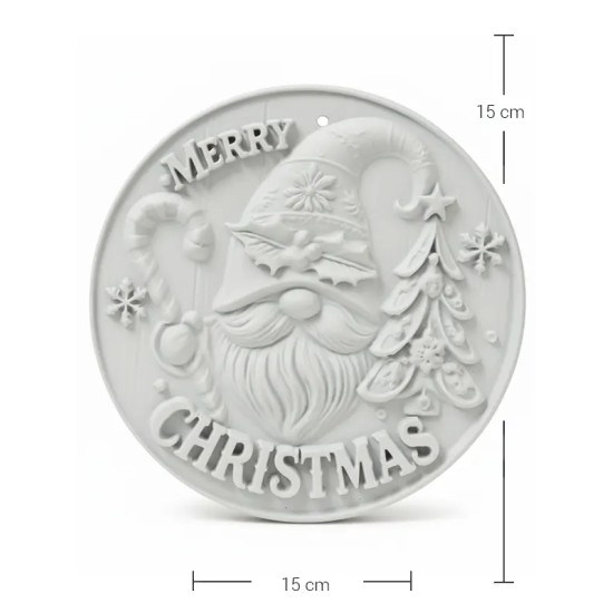 PN05 Yana Yılbaşı Temalı Oval Pano Ham Polyester Obje