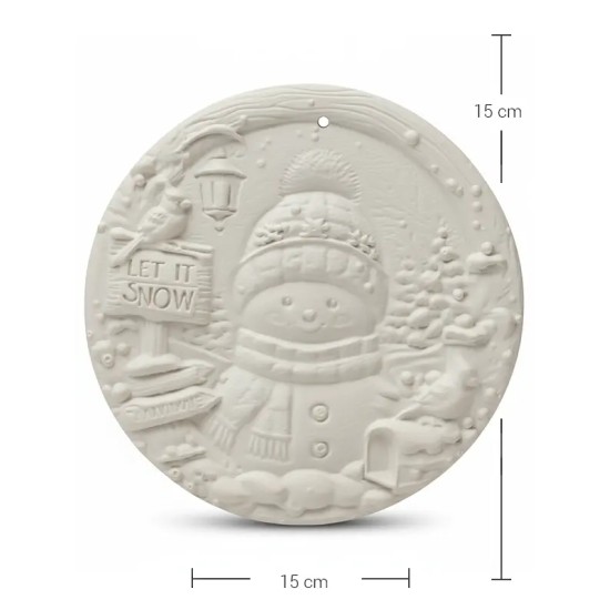 PN07 Yana Yılbaşı Temalı Oval Pano Ham Polyester Obje