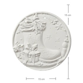 PN10 Yana Yılbaşı Temalı Oval Pano Ham Polyester Obje