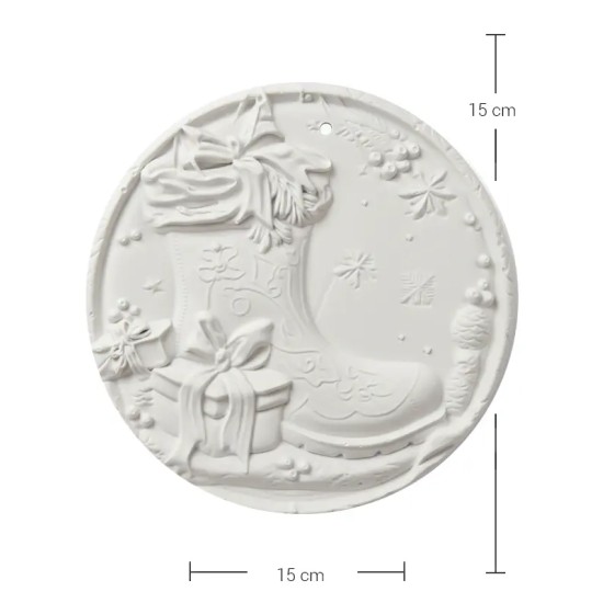 PN10 Yana Yılbaşı Temalı Oval Pano Ham Polyester Obje