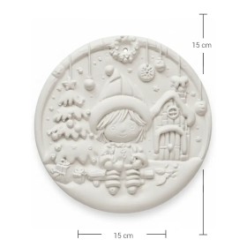 PN11 Yana Yılbaşı Temalı Oval Pano Ham Polyester Obje