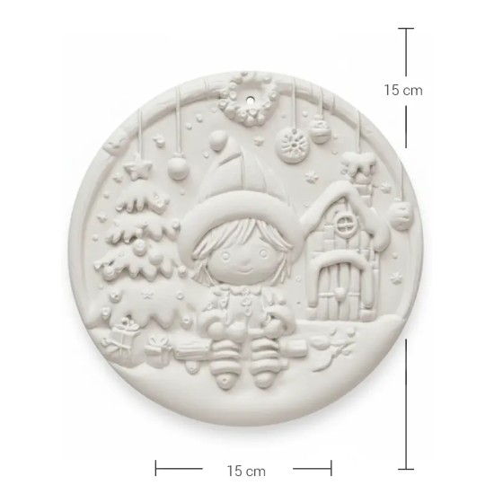 PN11 Yana Yılbaşı Temalı Oval Pano Ham Polyester Obje