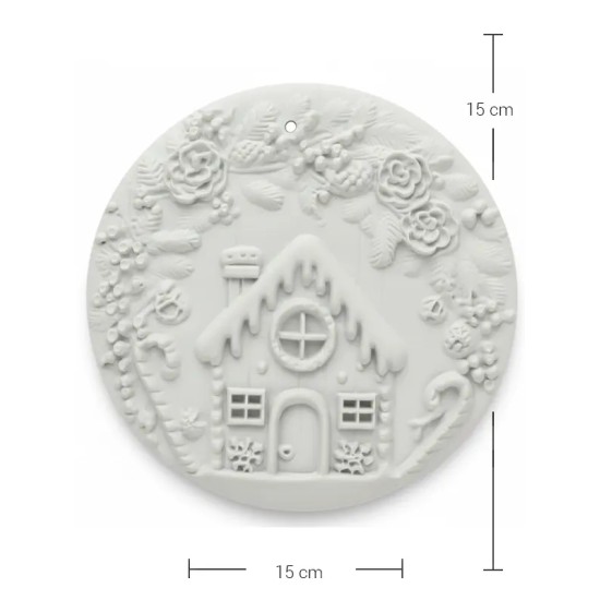 PN12 Yana Yılbaşı Temalı Oval Pano Ham Polyester Obje