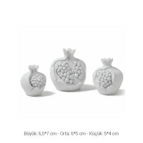 PA02 Yana Üçlü Nar Seti Ham Polyester Obje