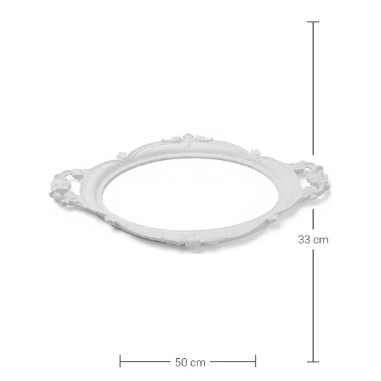 Violette Ham Polyester Oymalı Kulplu Tepsi No:10 (50x33 cm)