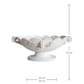 Violette Ham Polyester Melek ve Gül Detaylı Kase No:11 (36x14 cm)