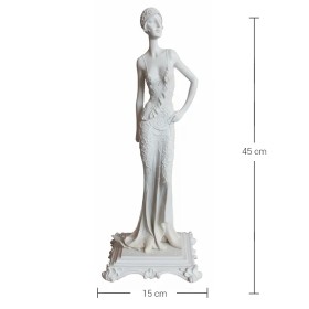 Violette Ham Polyester Zarif Uzun Elbiseli Kadın Heykeli No:20 (45x15 cm)