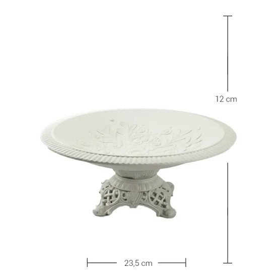 Violette Ham Polyester Ayaklı Çiçek Desenli Sunumluk No:34 (23,5x12 cm)