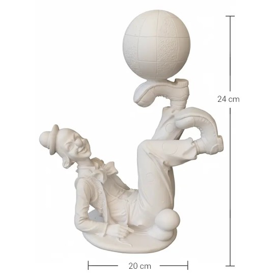Violette Ham Polyester Küre Tutan Akrobat Palyaço Figürü No:59 (24x20 cm)