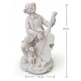 Violette Ham Polyester Kontrbas Çalan Palyaço Figürü No:60 (24x13 cm)