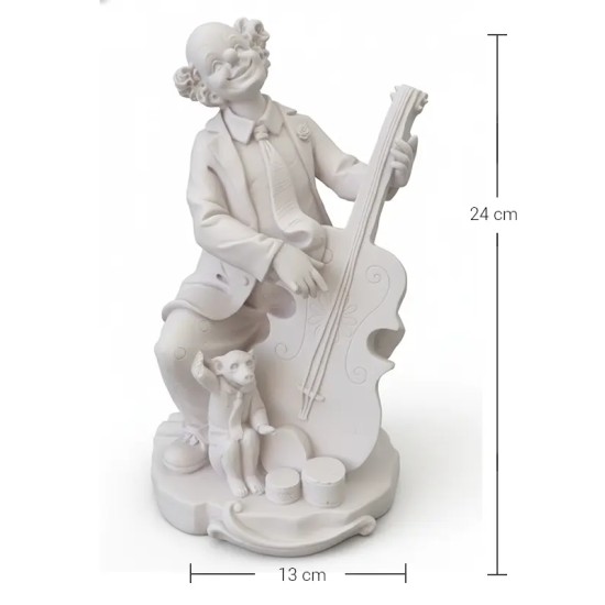 Violette Ham Polyester Kontrbas Çalan Palyaço Figürü No:60 (24x13 cm)