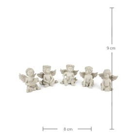 Violette Ham Polyester 5'li Oturan Müzisyen Melek Seti No:65 (9x8 cm)