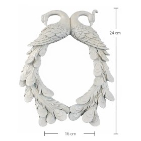 Violette Ham Polyester İki Tavus Kuşlu Oval Dekoratif Çerçeve No:76 (24x16 cm)