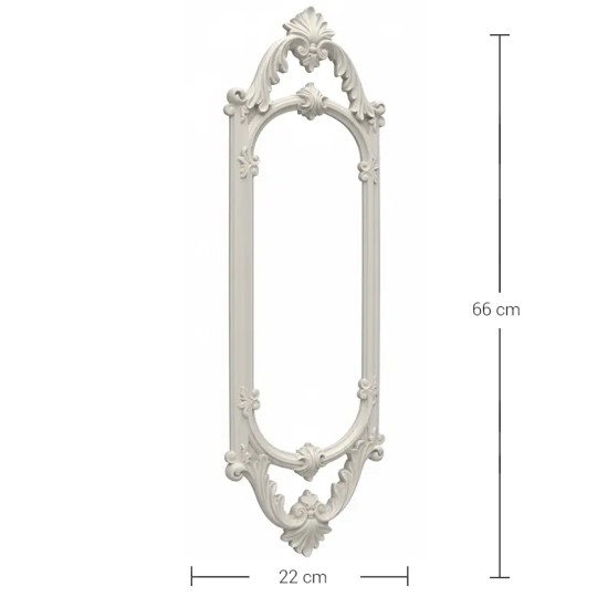 Violette Ham Polyester Uzun Oval Barok Oymalı Çerçeve No:79 (66x22 cm)