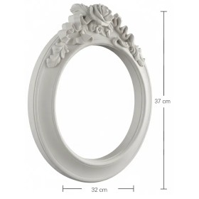 Violette Ham Polyester Gül Detaylı Oval Çerçeve No:89 (37x32 cm)