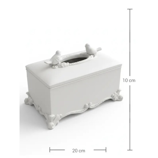 Violette Ham Polyester Kuş Figürlü Peçetelik Kutusu No:98 (20x10 cm)