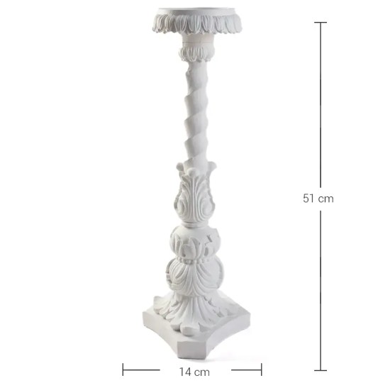 Violette Ham Polyester Yüksek Burgulu Kaide Şamdan No:100 (51x14 cm)