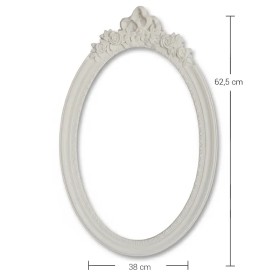 Violette Ham Polyester Gül Detaylı Oval Çerçeve No:112 (62,5x38 cm)