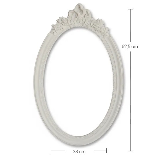 Violette Ham Polyester Gül Detaylı Oval Çerçeve No:112 (62,5x38 cm)