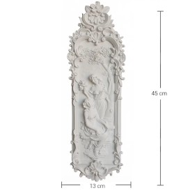 Violette Ham Polyester Oymalı İki Kadın Figürlü Pano No:131 (45x13 cm)