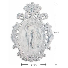 Violette Ham Polyester Oymalı Oval Çift Duvar Dekoru No:149 (37x27 cm)