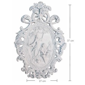 Violette Ham Polyester Oymalı Oval Çift Duvar Dekoru No:150 (37x27 cm)