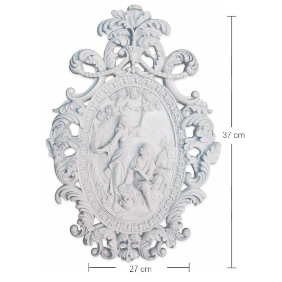 Violette Ham Polyester Oymalı Oval Çift Duvar Dekoru No:150 (37x27 cm)