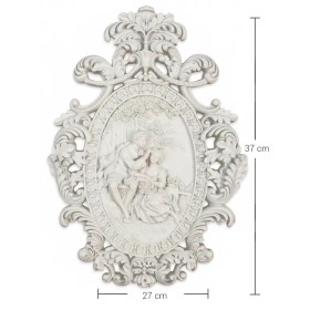 Violette Ham Polyester Oymalı Oval Çift Duvar Dekoru No:151 (37x27 cm)