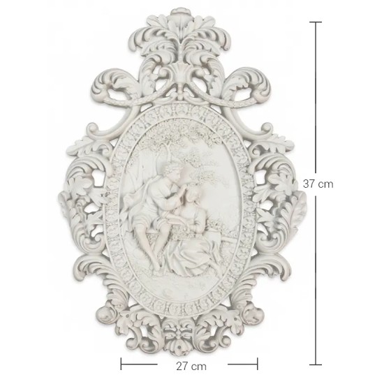 Violette Ham Polyester Oymalı Oval Çift Duvar Dekoru No:151 (37x27 cm)