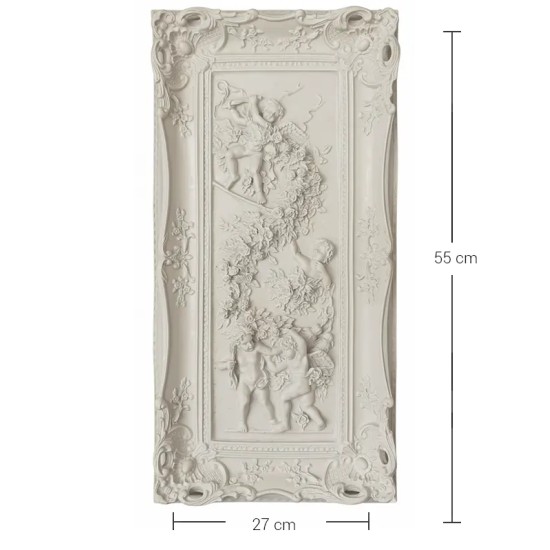 Violette Ham Polyester Melekli Çiçekli Duvar Panosu No:219 (55x27 cm)