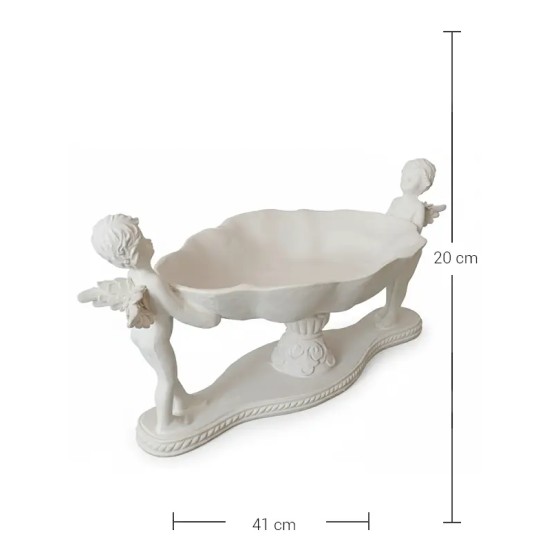 Violette Ham Polyester Melek Figürlü Kase Meyvelik No:221 (41x20 cm)