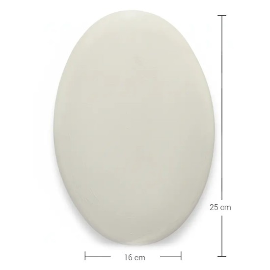 EHCS009 Küçük Oval Duvar Süsü Ham Seramik Obje