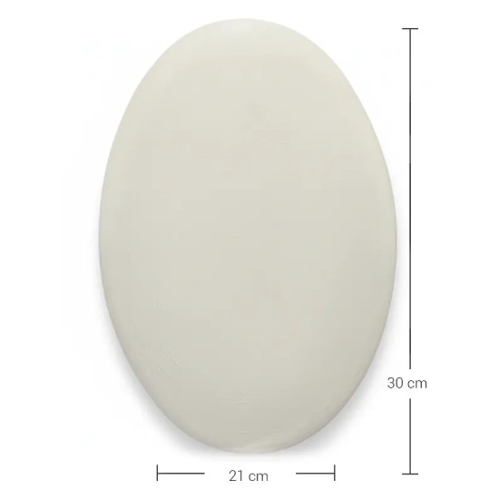 EHCS010 Orta Oval Duvar Süsü Ham Seramik Obje