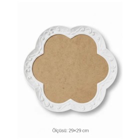 EHS125 Ahşap Obje Papatya Sunumluk (29×29 cm)