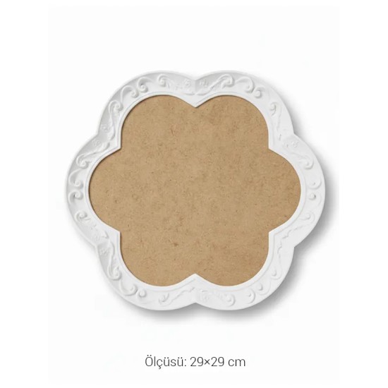 EHS125 Ahşap Obje Papatya Sunumluk (29×29 cm)