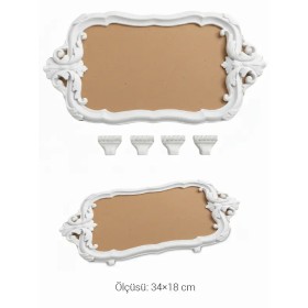 EHS129 Ahşap Obje Ayaklı Dantel Sunumluk (34×18 cm)